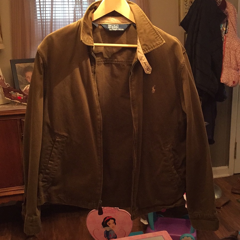 Field green and khaki casual zip up **Polo RL